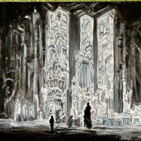 Sanctum Luden, oil on canvas, 36"x24", 2022